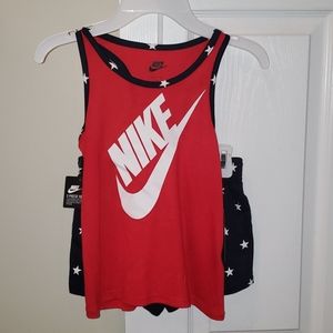 NWT Nike Girls Sz 6X Red White & Blue 2 Piece Set